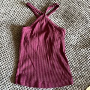 Sleeveless Cross Neck Top